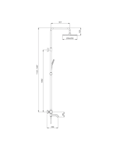 Душевая система с термостатом Gappo G2491-6, черный