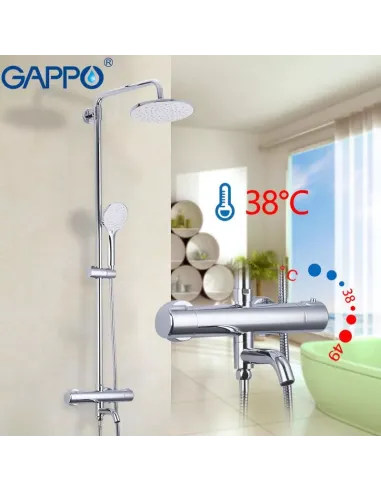 Душевая система с термостатом Gappo G2490, хром