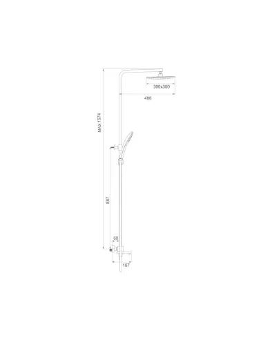 Душевая система с термостатом Gappo G2418-40, хром