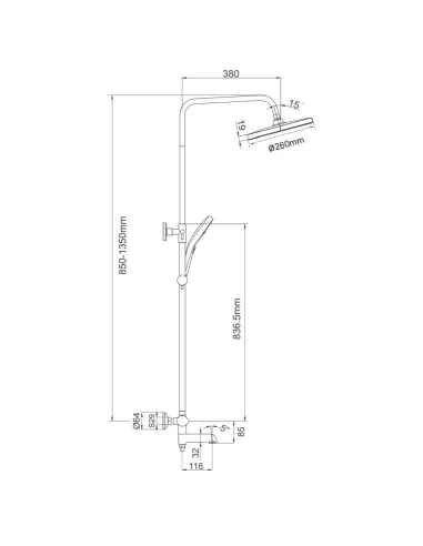 Душевая система с термостатом Gappo G2403-56, черный