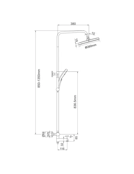 Душевая система с термостатом Gappo G2403-56, черный