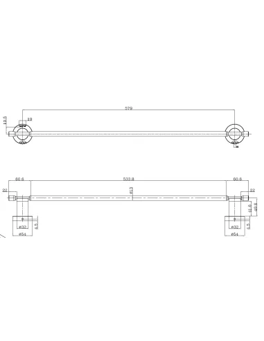 Тримач для рушників Gappo G1801, 600 мм, хром
