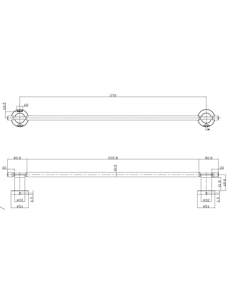 Тримач для рушників Gappo G1801, 600 мм, хром