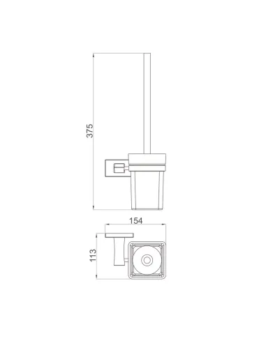 Йоржик для унітазу Gappo G0710-9, настінний, збройова сталь.