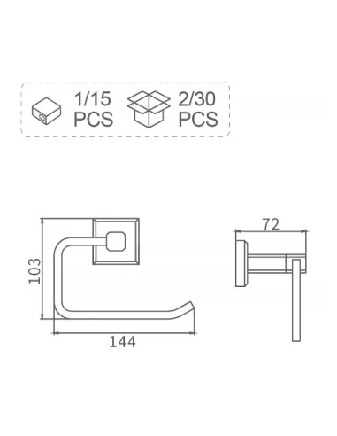 Тримач для туалетного паперу Gappo G3803-3, хром