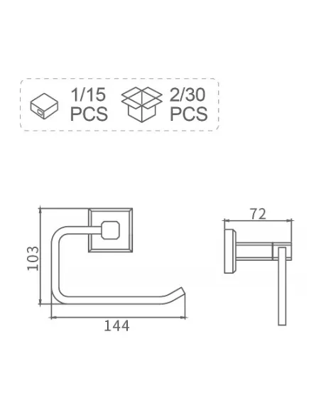 Тримач для туалетного паперу Gappo G3803-3, хром