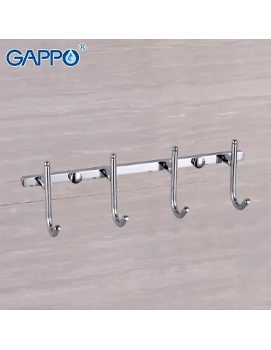 Планка з гачками Gappo G201-4, 235 мм, хром, 4 гачки