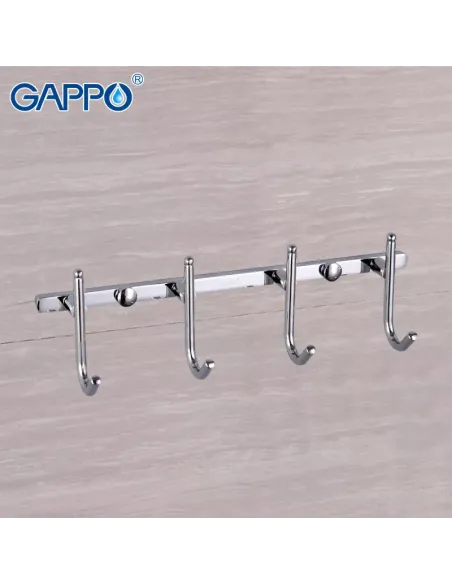 Планка з гачками Gappo G201-4, 235 мм, хром, 4 гачки