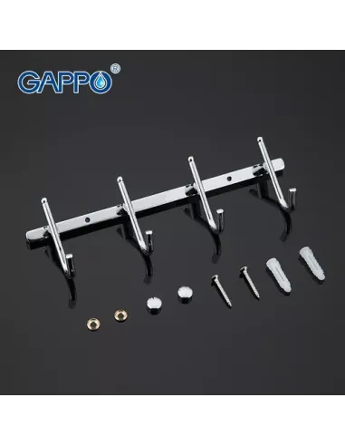 Планка з гачками Gappo G201-4, 235 мм, хром, 4 гачки