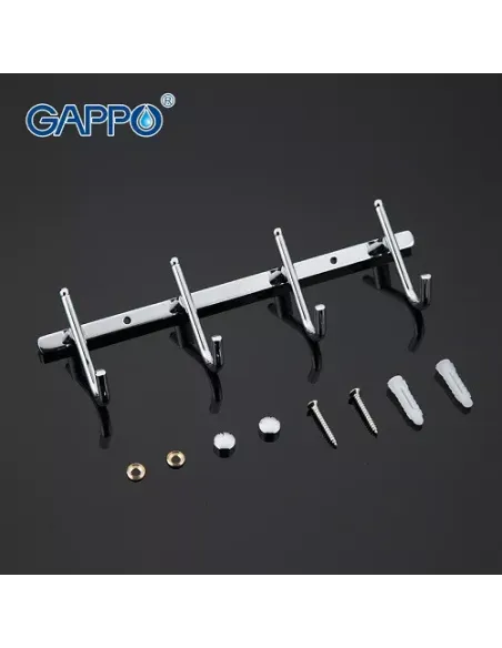Планка з гачками Gappo G201-4, 235 мм, хром, 4 гачки