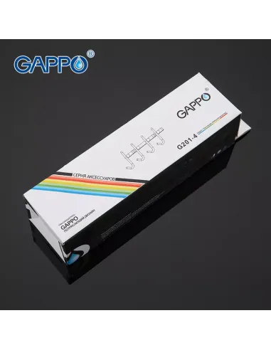 Планка з гачками Gappo G201-4, 235 мм, хром, 4 гачки