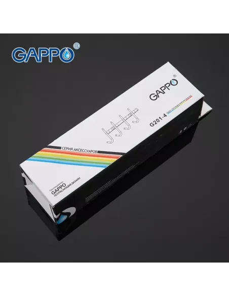 Планка з гачками Gappo G201-4, 235 мм, хром, 4 гачки
