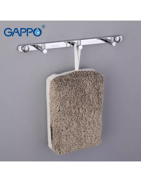 Планка с крючками Gappo G202-3, 200 мм, хром, 3 крючка