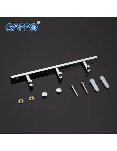 Планка с крючками Gappo G202-3, 200 мм, хром, 3 крючка