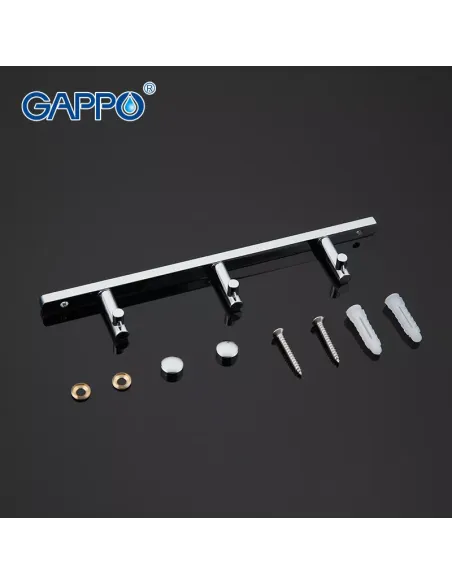 Планка с крючками Gappo G202-3, 200 мм, хром, 3 крючка