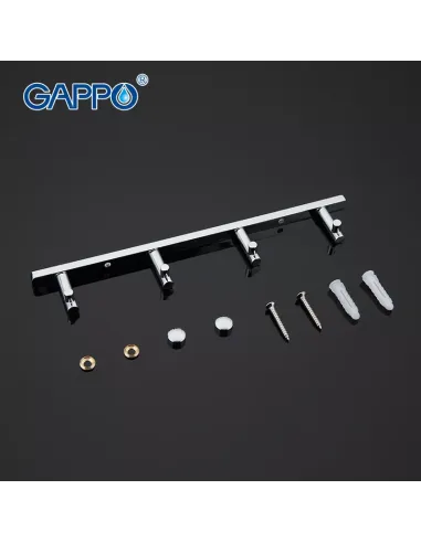 Планка з гачками Gappo G202-4, 235 мм, хром, 4 гачки
