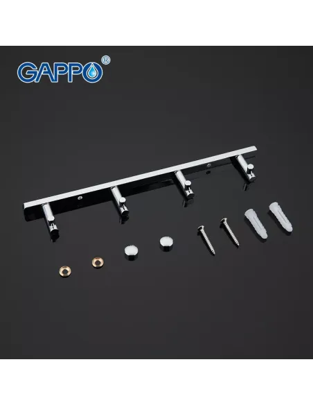 Планка з гачками Gappo G202-4, 235 мм, хром, 4 гачки