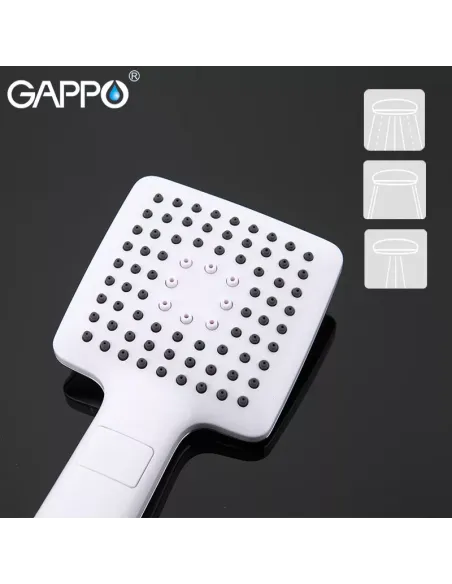 Лейка для ручного душа Gappo G27, 235 x 97 мм, 3 режима, белый