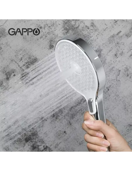 Лійка для ручного душу Gappo G002, 245 x 130 мм, 3 режими, білий хром