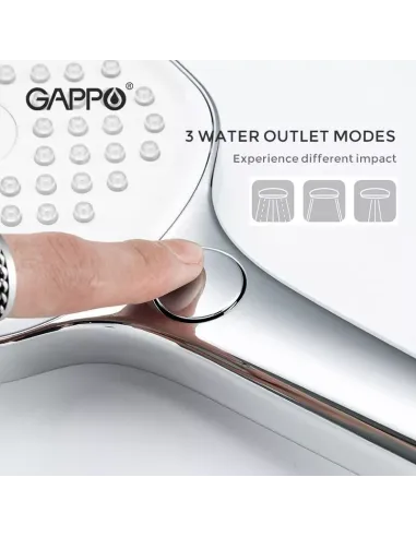 Лійка для ручного душу Gappo G003, 240 x 115 мм, 3 режими, чорний