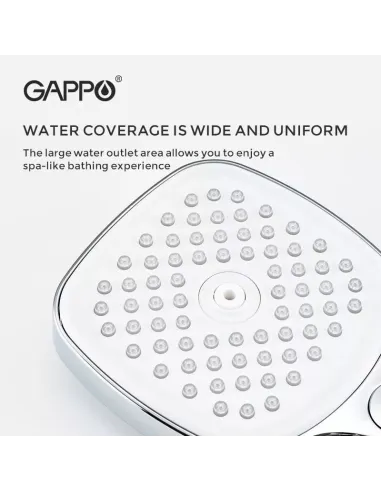 Лійка для ручного душу Gappo G003, 240 x 115 мм, 3 режими, чорний