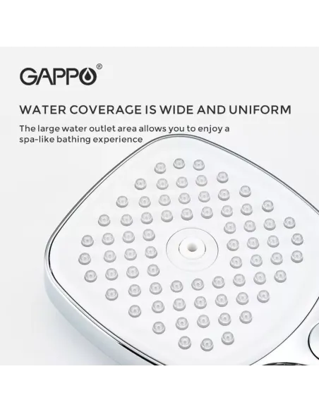 Лійка для ручного душу Gappo G003, 240 x 115 мм, 3 режими, чорний