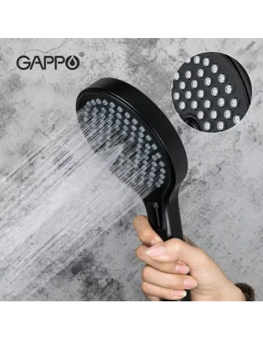 Лейка для ручного душа Gappo G004, 245 x 130 мм, 3 режима, черный