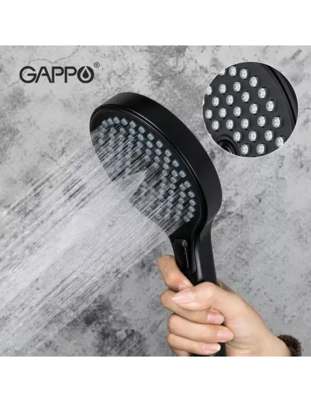 Лейка для ручного душа Gappo G004, 245 x 130 мм, 3 режима, черный