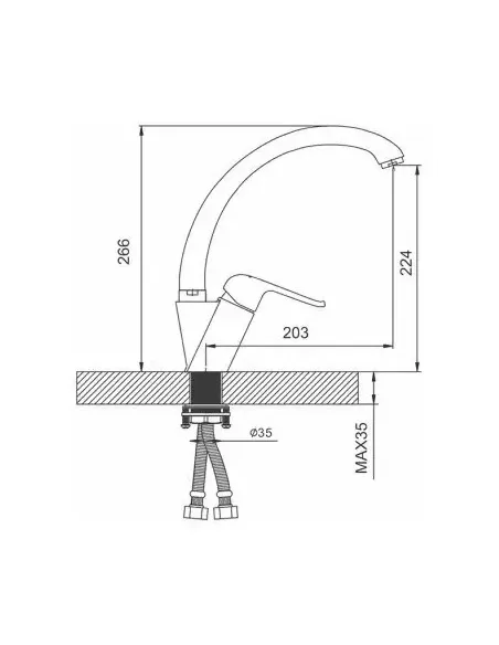Змішувач для кухні Gappo G4150-8, хром