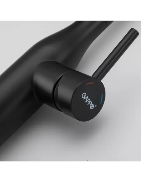 Змішувач для кухні з висувним виливом Gappo G4398-46, 2 режими, чорний