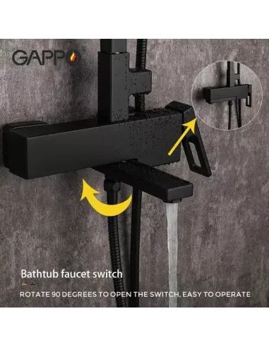 Душова система із виливом Gappo G2417-6, чорний