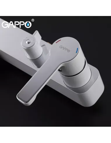 Душевая система с изливом Gappo G2402-8, белый хром