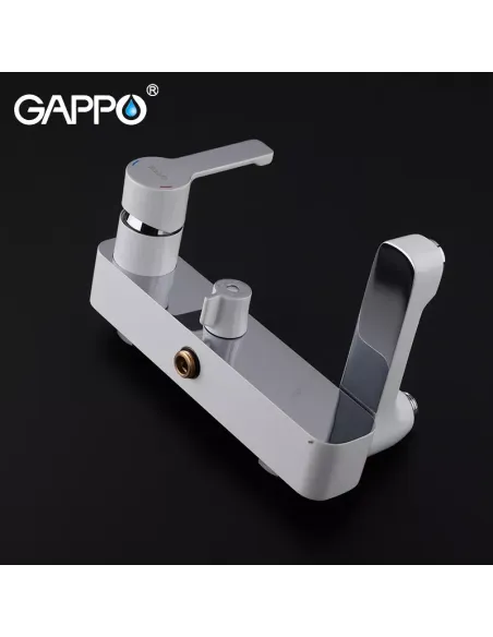 Душевая система с изливом Gappo G2402-8, белый хром