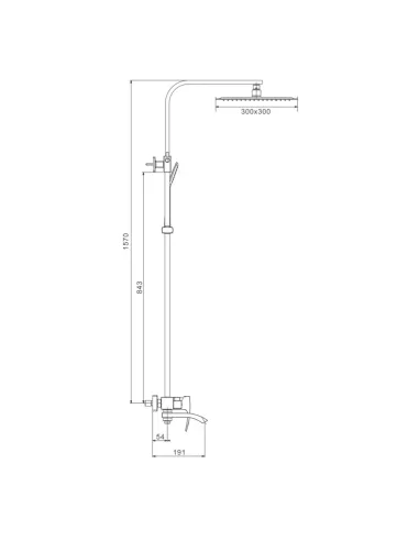 Душевая система с изливом Gappo G2407, хром
