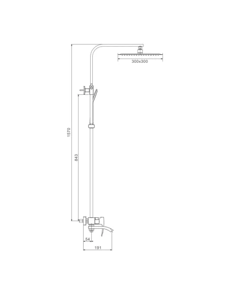Душевая система с изливом Gappo G2407, хром