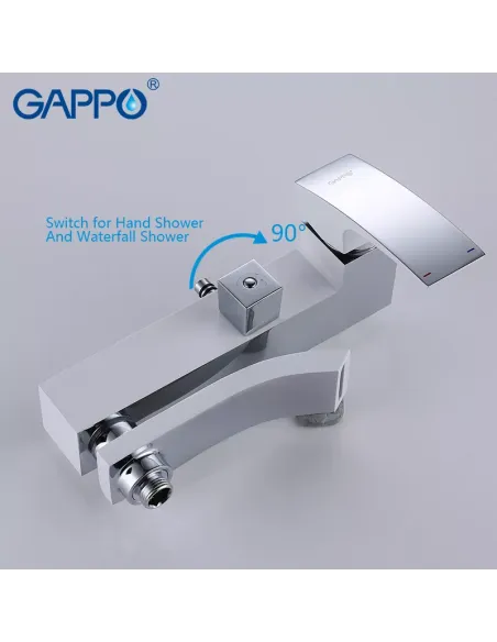 Душова система з виливом Gappo G2407-8, білий хром