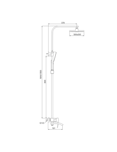 Душова система з виливом Gappo G2407-8, білий хром