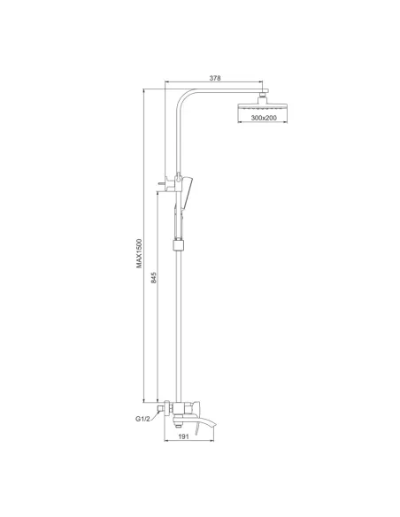 Душова система з виливом Gappo G2407-8, білий хром