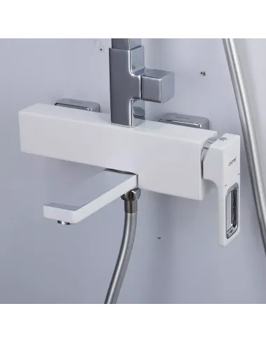 Душевая система с изливом Gappo G2417-8, белый хром
