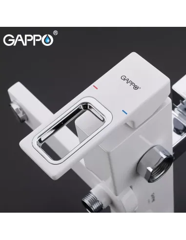 Душевая система с изливом Gappo G2417-8, белый хром