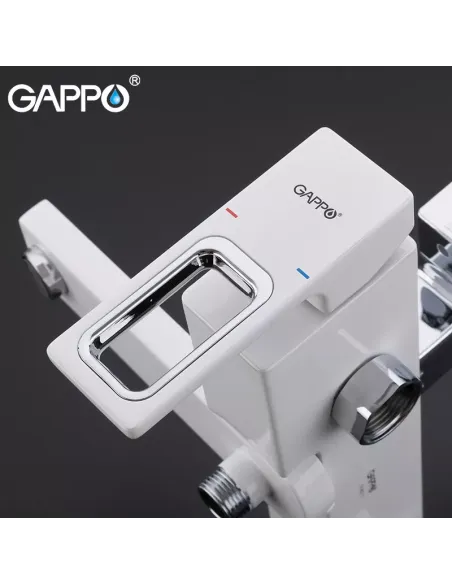 Душевая система с изливом Gappo G2417-8, белый хром