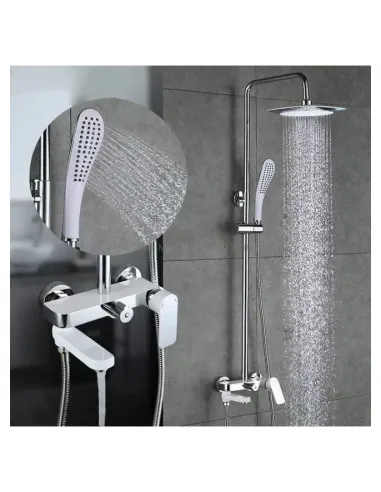 Душевая система с изливом Gappo G2448, белый хром