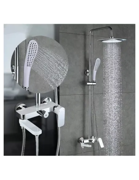 Душевая система с изливом Gappo G2448, белый хром