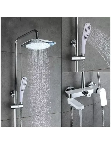 Душевая система с изливом Gappo G2448, белый хром