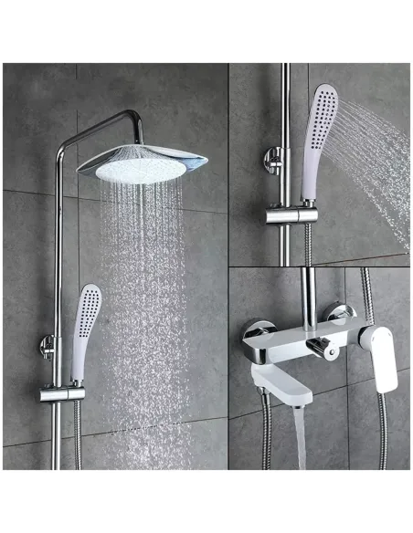 Душевая система с изливом Gappo G2448, белый хром