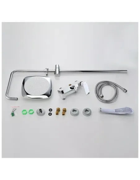 Душевая система с изливом Gappo G2448, белый хром