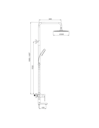 Душевая система с изливом Gappo G2499-20
