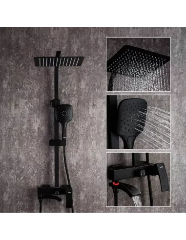 Душевая система с изливом Gappo G2407-6, черный