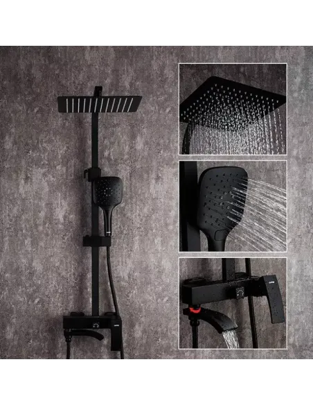 Душевая система с изливом Gappo G2407-6, черный