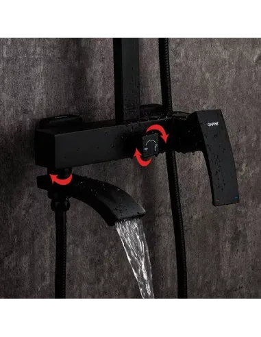 Душевая система с изливом Gappo G2407-6, черный